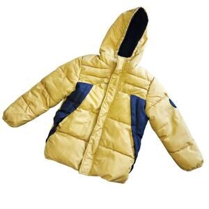 iXtreme Boys Coats, Mustard Gold & Charcoal Grey Winter Puffer Coat, Sz 7